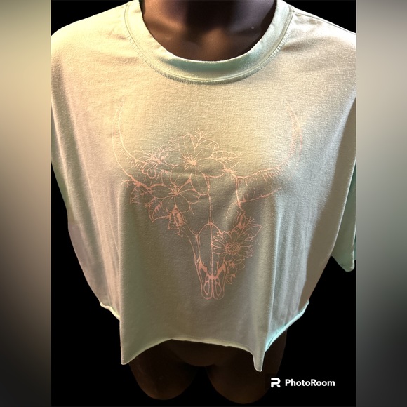 WST CST MINT SHORT SLEEVE CROP TOP T-SHIRT SIZE L - Picture 2 of 5